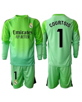 Billige Fotballdrakt Real Madrid Thibaut Courtois #1 Keeper Replika Bortedraktsett Barn 2025-26 Langermet (med bukser)